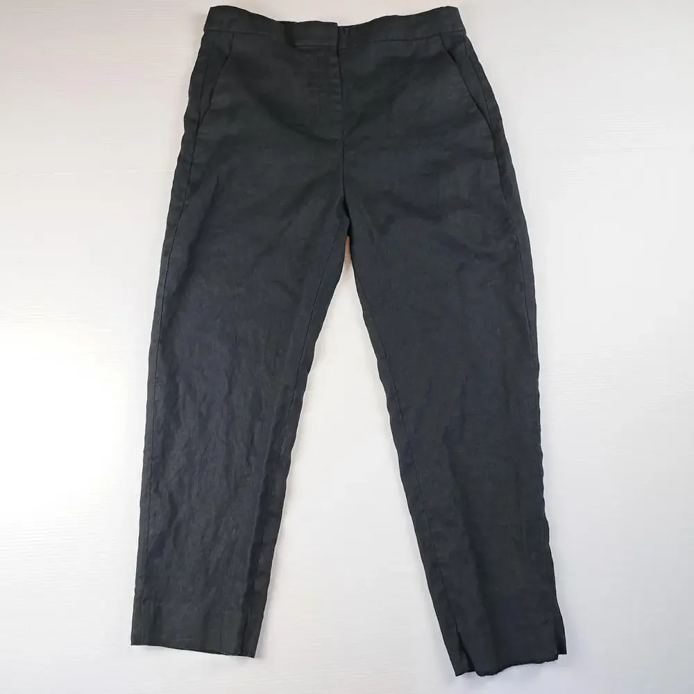 Banana Republic Pants Womens 10 Black 100% Linen Ankle Lightweight Career Office